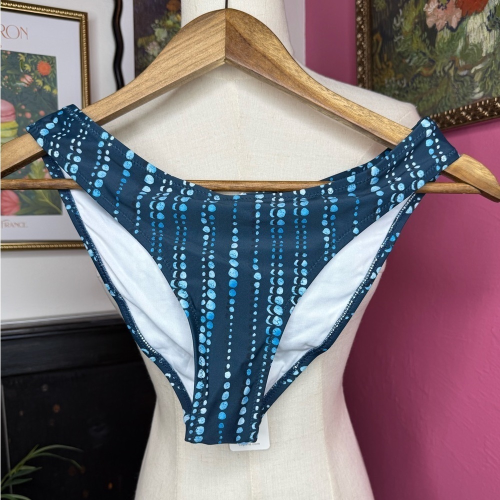 NWT Cupshe Dream Space Navy Blue Dot Print Low-Waist Bikini Bottom Sz M